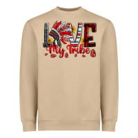 Mushroom red black grey white love my tribe indian headdres Heavyweight Sweatshirt - Artiststas