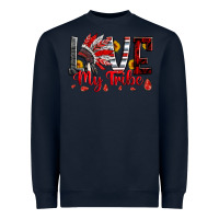 Navy red black grey white love my tribe indian headdres Heavyweight Sweatshirt - Artiststas