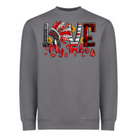 Storm red black grey white love my tribe indian headdres Heavyweight Sweatshirt - Artiststas