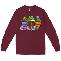 Burgundy Football Easter sports carrots Long Sleeve Tee - OliviaCreatesArt