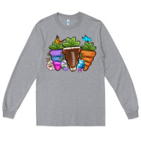 Heather Grey Football Easter sports carrots Long Sleeve Tee - OliviaCreatesArt