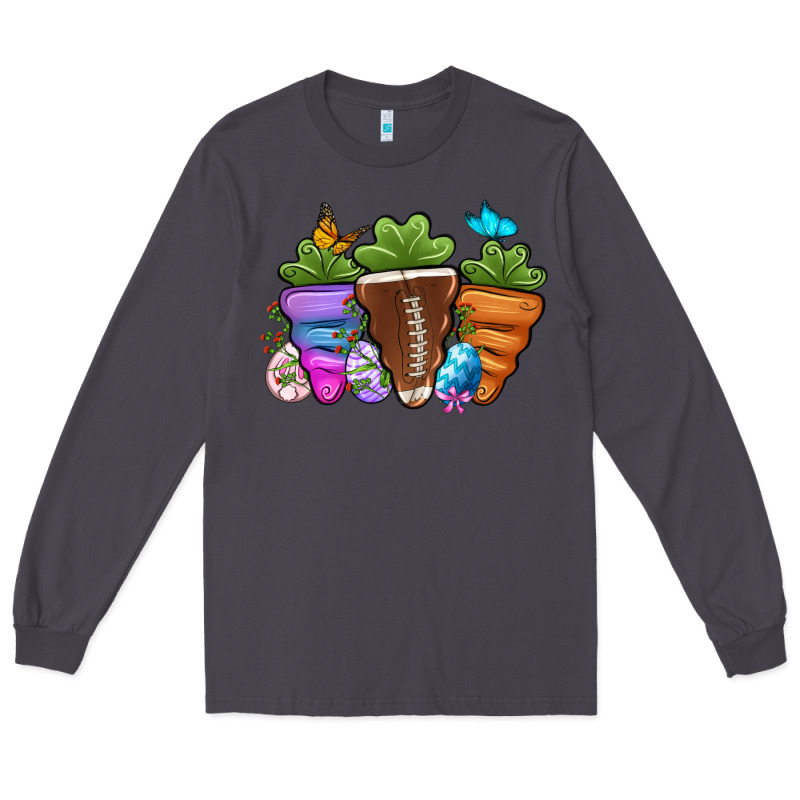 Football Easter Sports Carrots Long Sleeve Tee by OliviaCreatesArt | Teevron