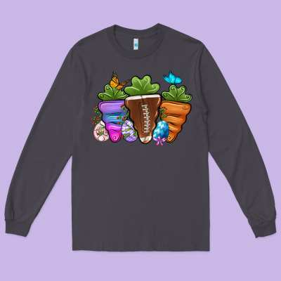 Football Easter Sports Carrots Long Sleeve Tee Designed By Oliviacreatesart