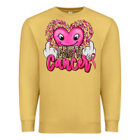 Antique Gold hey cancer with middle fingers Premium Sweatshirt - AdoDesignShop