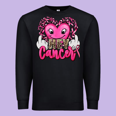 Hey Cancer With Middle Fingers Premium Sweatshirt Designed By Adodesignshop