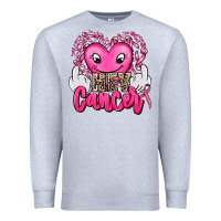 Heather Grey hey cancer with middle fingers Premium Sweatshirt - AdoDesignShop
