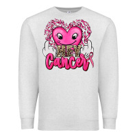 Oatmeal Heather hey cancer with middle fingers Premium Sweatshirt - AdoDesignShop