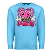 Ocean Blue hey cancer with middle fingers Premium Sweatshirt - AdoDesignShop