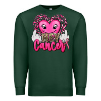 Sports Green hey cancer with middle fingers Premium Sweatshirt - AdoDesignShop