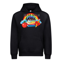 Black back to school hello sixth grade 3200x2400 Urban Hoodie - AdoDesignShop