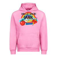 Fuchsia Pink back to school hello sixth grade 3200x2400 Urban Hoodie - AdoDesignShop