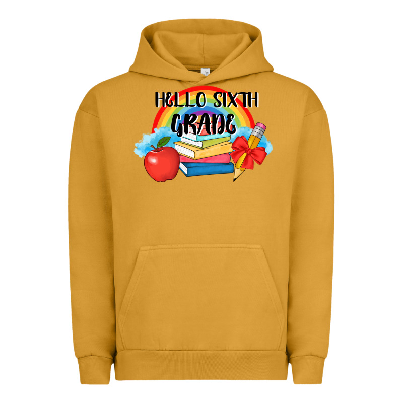 Back To School Hello Sixth Grade 3200x2400 Urban Hoodie by AdoDesignShop | Teevron