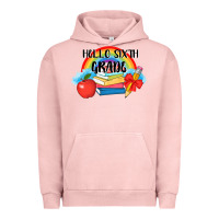 Pigment Salmon back to school hello sixth grade 3200x2400 Urban Hoodie - AdoDesignShop