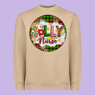 Christmas Jolly Nurse Heavyweight Sweatshirt Designed By Artiststas