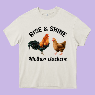Rise And Shine Mother Cluckers Heavy Core Tee Designed By Bettercallsaul