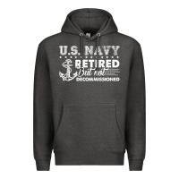Charcoal Heather US Navy Retired Shirt Premium Hoodie - longCreatives