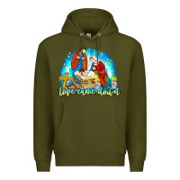 Army Green Love Came Down Premium Hoodie - CowhideDigitalArt