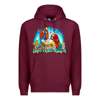Burgundy Love Came Down Premium Hoodie - CowhideDigitalArt