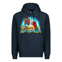 Navy Love Came Down Premium Hoodie - CowhideDigitalArt