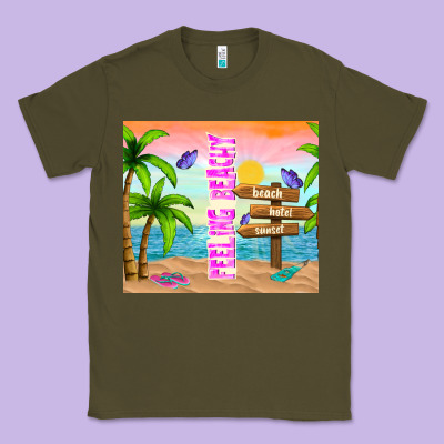 Feeling Beachy Classic Tee Designed By Tumblerdesignbyshophia