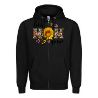 Black best mom ever with sunflower Zipper Hoodie - Artiststas