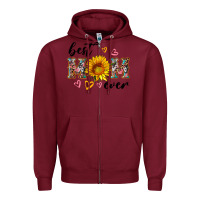 Burgundy best mom ever with sunflower Zipper Hoodie - Artiststas