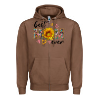 Chestnut best mom ever with sunflower Zipper Hoodie - Artiststas