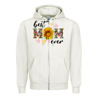 Oatmeal Heather best mom ever with sunflower Zipper Hoodie - Artiststas