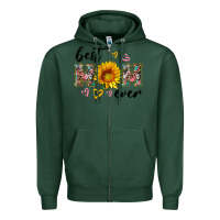 Sports Green best mom ever with sunflower Zipper Hoodie - Artiststas