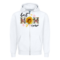 White best mom ever with sunflower Zipper Hoodie - Artiststas