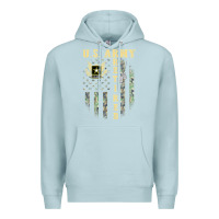 Blue Mist US ARMY Retired  Distressed American Flag Patriotic Premium Hoodie - longCreatives