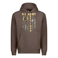 Coffee US ARMY Retired  Distressed American Flag Patriotic Premium Hoodie - longCreatives