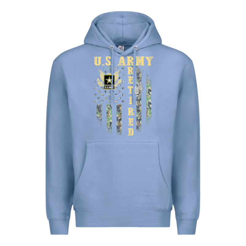 Us Army Retired  Distressed American Flag Patriotic Premium Hoodie by longCreatives | Teevron