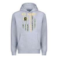 Heather Grey US ARMY Retired  Distressed American Flag Patriotic Premium Hoodie - longCreatives