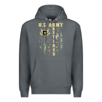 Rock US ARMY Retired  Distressed American Flag Patriotic Premium Hoodie - longCreatives