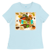 Baby Blue fall teacher pumpkin Ladies Tee - TumblerDesignByShophia