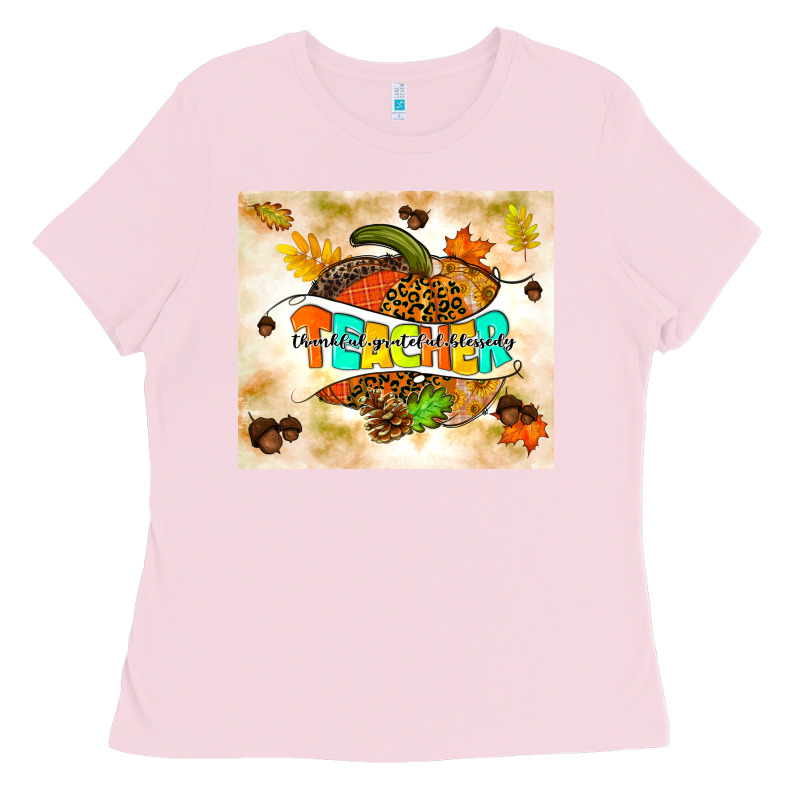 Fall Teacher Pumpkin Ladies Tee by TumblerDesignByShophia | Teevron