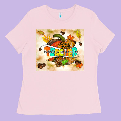 Fall Teacher Pumpkin Ladies Tee Designed By Tumblerdesignbyshophia