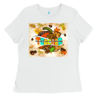 White fall teacher pumpkin Ladies Tee - TumblerDesignByShophia
