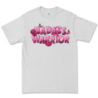 Dove Grey Badass warrior Breast Cancer Premium Tee - NancyCooperArtShop