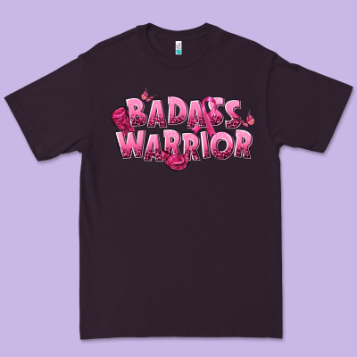 Badass Warrior Breast Cancer Premium Tee Designed By Nancycooperartshop