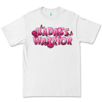 White Badass warrior Breast Cancer Premium Tee - NancyCooperArtShop