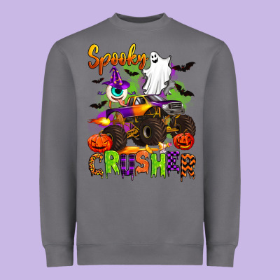 Spooky Cruhser With Monster Truck Heavyweight Sweatshirt Designed By Artiststas