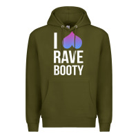 Army Green I Love Rave Booty I Heart Rave Tops Premium Hoodie - longCreatives