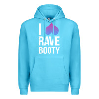 Ocean Blue I Love Rave Booty I Heart Rave Tops Premium Hoodie - longCreatives