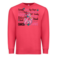 Cardinal breast cancer ribbons with cancer words Premium Sweatshirt - AdoDesignShop