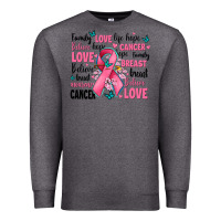 Charcoal Heather breast cancer ribbons with cancer words Premium Sweatshirt - AdoDesignShop