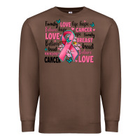 Chestnut breast cancer ribbons with cancer words Premium Sweatshirt - AdoDesignShop