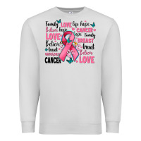 Dove Grey breast cancer ribbons with cancer words Premium Sweatshirt - AdoDesignShop