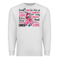Oatmeal Heather breast cancer ribbons with cancer words Premium Sweatshirt - AdoDesignShop